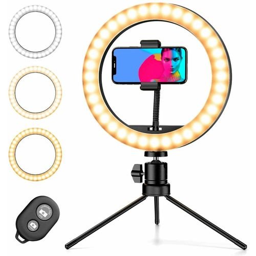 10 Inch Led Ring Light With Mini Tripod, Makeup, Live Videos