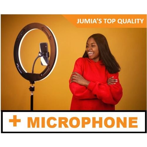 10 LED Inch Ring Light With Tripod Stand + Microphone