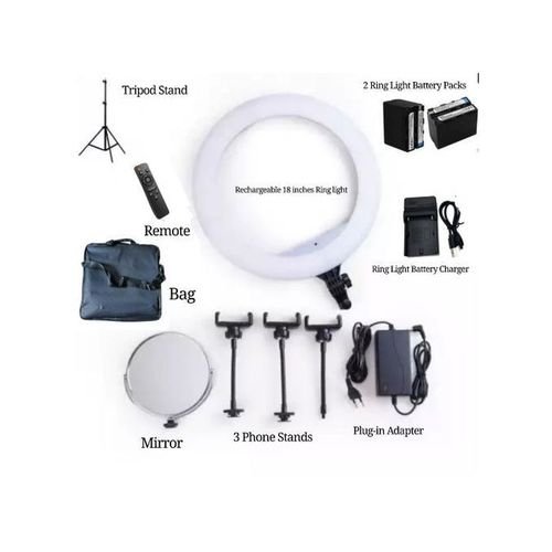 18 Inch Rechargeable Ringlight - 18inch Selfie Video Ring