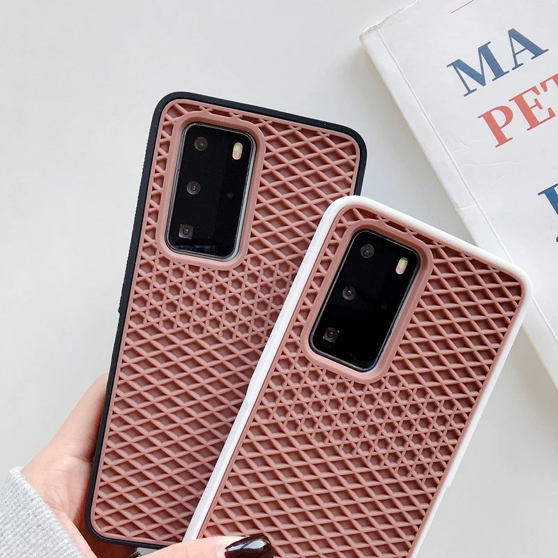 For Samsung Galaxy A52 A51 A70 A30 S10Plus S22 S20 S20 Plus Waffle Shoe Sole Silicone Phone Case Shockproof Back Cover Cases