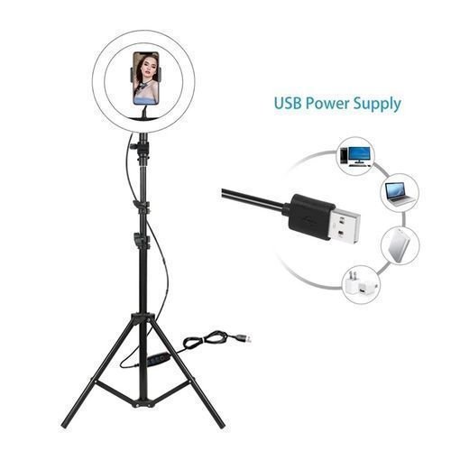 Large 26CM Selfie Ring Light With Tripod Stand & Cell Phone Holder For Live Stream/Makeup, Led Camera Ringlight For YouTube Video/Photography Compatible With IPhone And Android Phones (Upgraded)