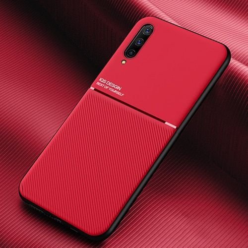 Luxury PU Leather Line Texture Case For Samsung Galaxy A10 A20 A30 A50 A70 Phone Case For Galaxy A01 A21 A51 A71 Anti-fall Cover-Red