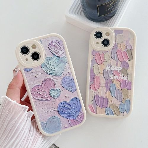 painting heart case iPhone 14 13 12 11 Pro Max XS max XR X 7 8Plus