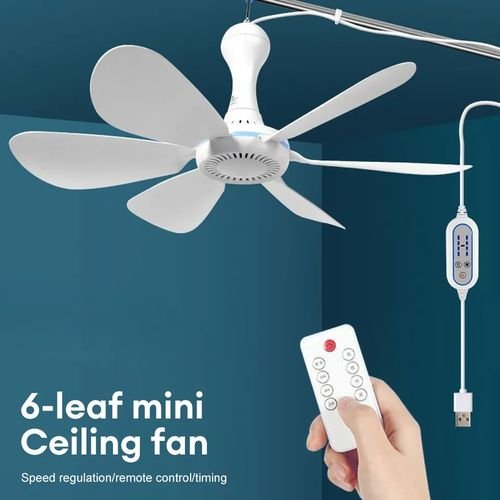 Remote Control USB Ceiling Fan 5V Hanging Hook Tent Fans