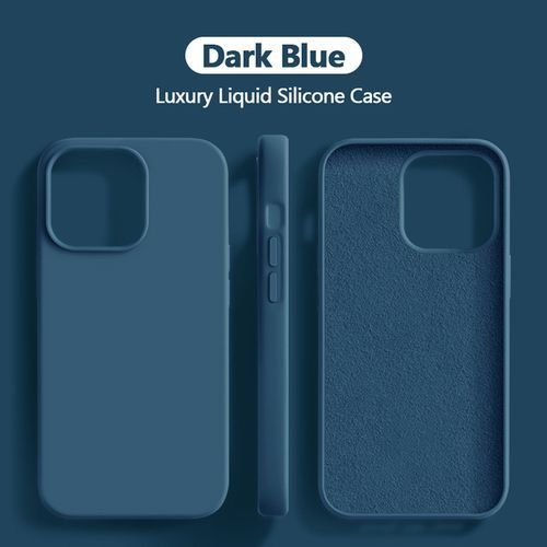 Silicone Case For IPhone 13 11 12 14 Pro Max Mini Shockproof Cover For IPhone 14 7 8 Plus XS XR X SE Phone Cases(#Dark Blue)