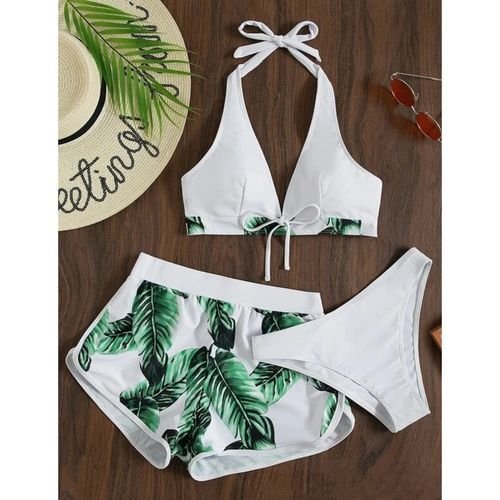 Summer Print Swimsuits Tankini Sets Female Swimwear Sports Beach Wear-A21112810C