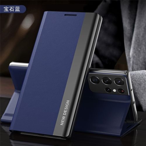 (Blue)Magnetic Flip Cover Leather For Samsung Galaxy S21 S22 Ultra Plus Note 20 A72 A52 A32 A12 A71 A51 S20 Fe 5G M51 A21s Case Fundas DON
