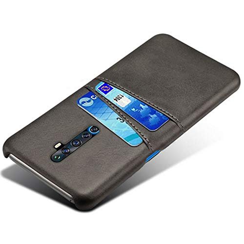 HualuBro Oppo Reno 2Z / 2F Case, Premium PU Leather Ultra Slim Shockproof Back Bumper Phone Case Cover with Card Slot Holder for Oppo Reno 2Z / 2F Phone Case (Black)