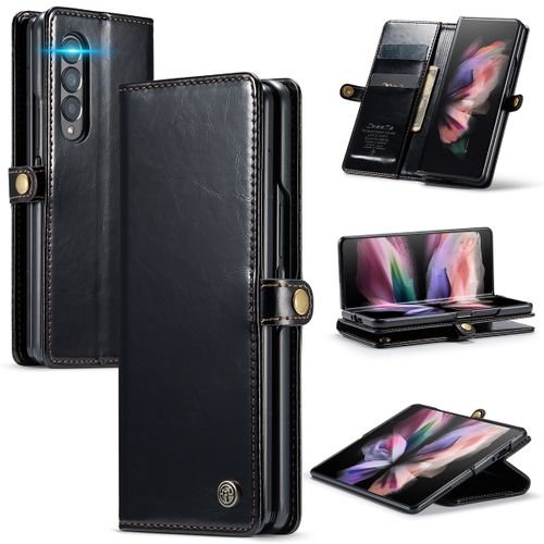 Galaxy Z Fold4 Case, Premium PU Leather Cover Magnetic Closure Full Protection Flip Wallet Card Slots Stand Case For Samsung Galaxy Z Fold 4 5G
