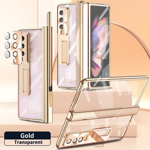Samsung Galaxy Z Fold 3 4 Case Magnetic-Transparent Gold