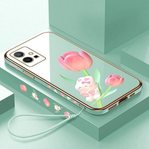 Vivo Y75 5G Case Cute Rabbit Soft 6D Plating Phone Back Cover