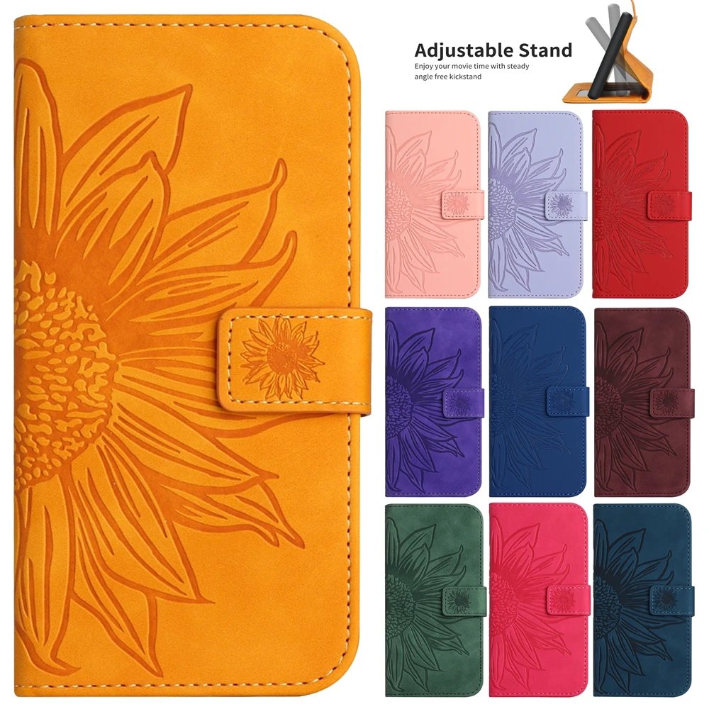 Wallet Phone Book Case for VIVO Y51S Y70S Y20S Y20i Y30 Y30S Y70 Y31 Y72 Y52 Y53S Y73 Cases 3D Sunflower Flip Leather Back Cover